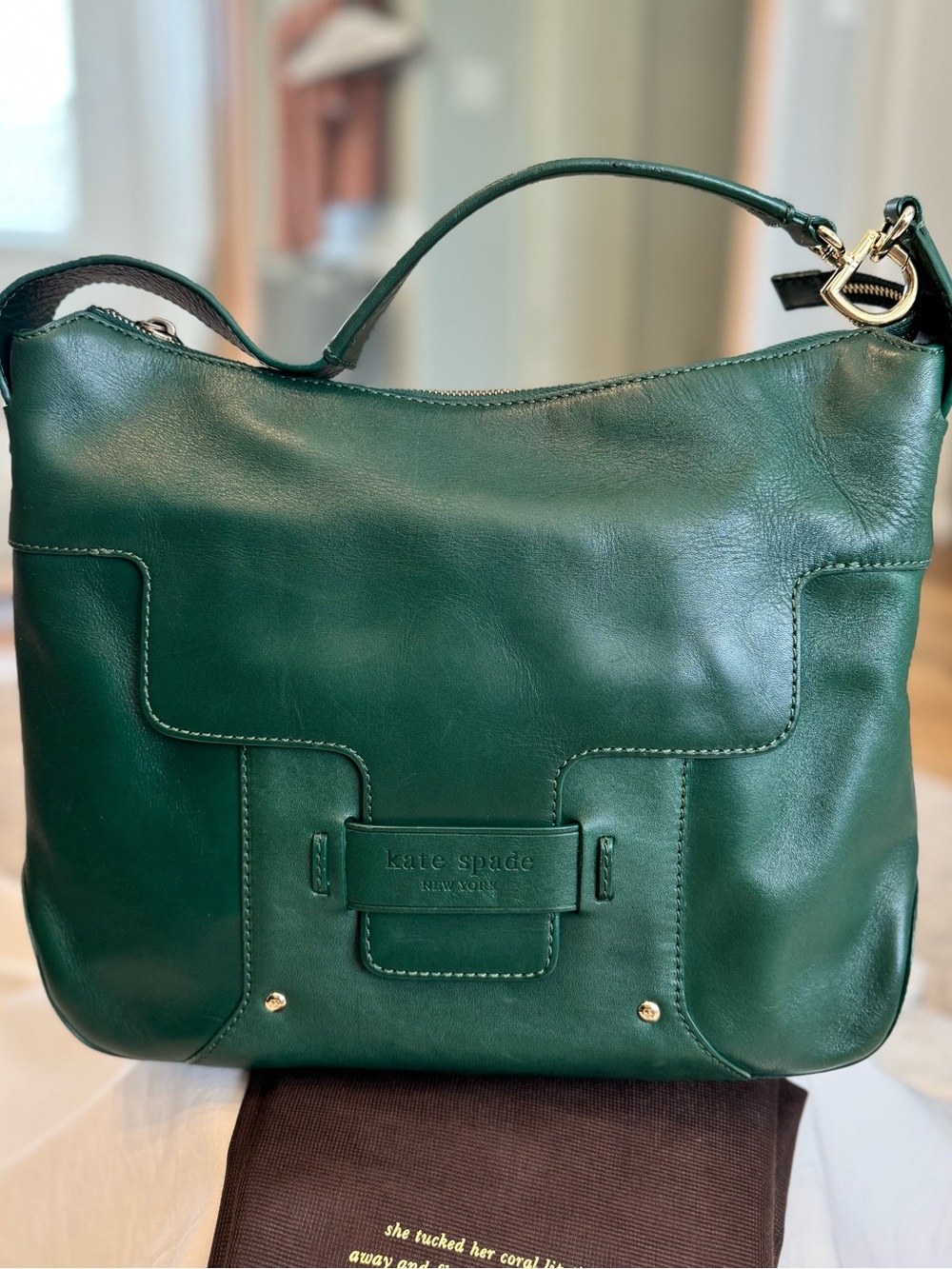 kate spade Emerald Green Leather Shoulder Bag